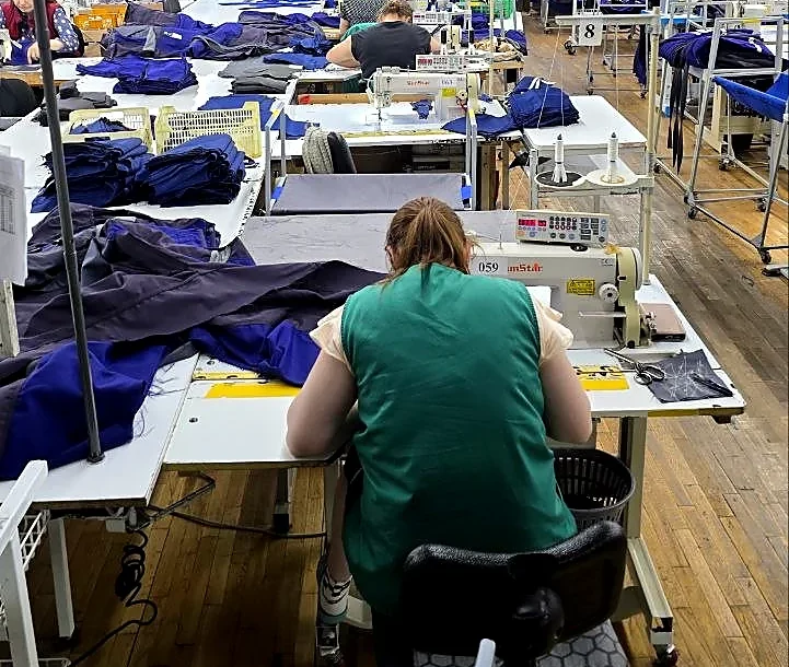 Organized seamstress workplace at Eco Textil Grup