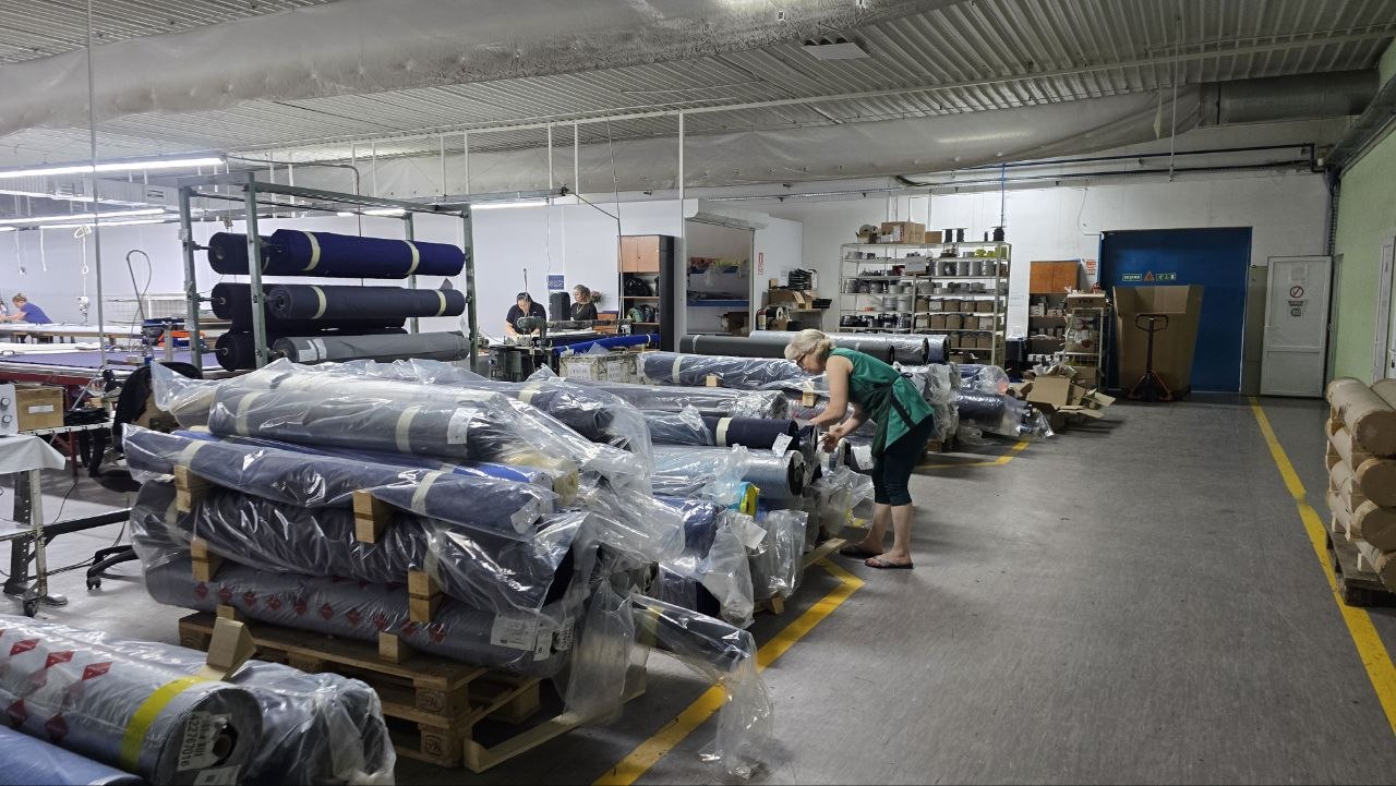 Fabric rolls prepared for LOHN production at Eco Textil Grup